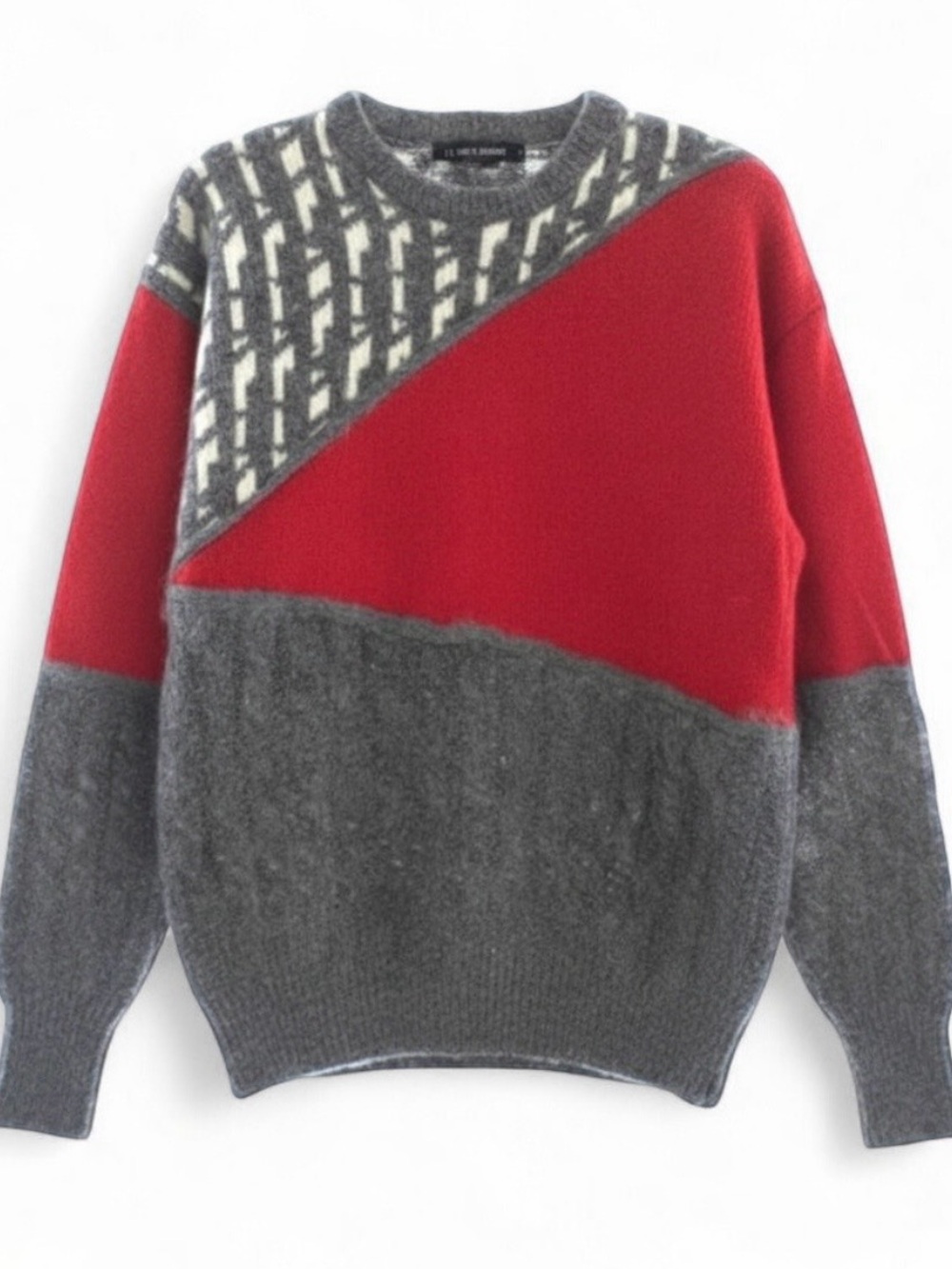 IB Diffusion Vintage Gray Colorblock Sweater Women Medium
